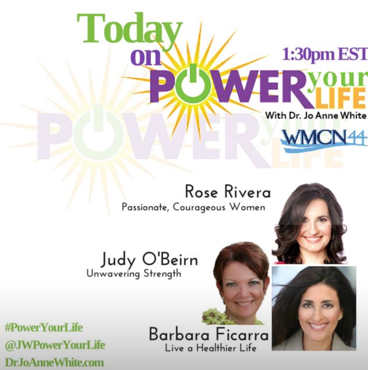Media Power Your Life WMCN Dr. Jo Anne White Guest Barbara Ficarra